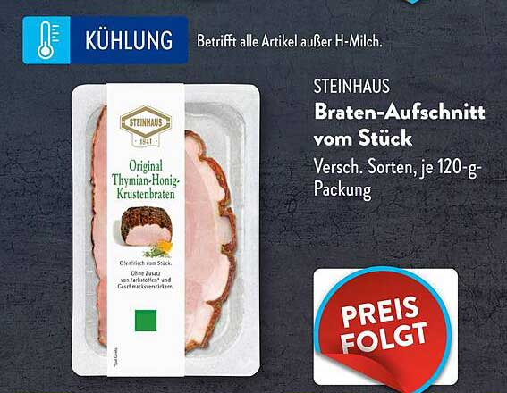 STEINHAUS Braten-Aufschnitt vom Stück - Versch. Sorten, je 120-g-Packung