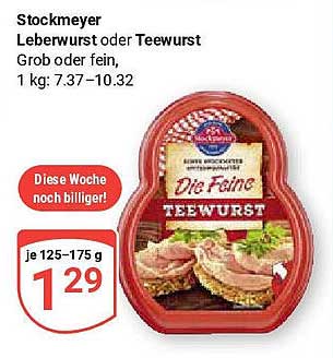 Stockmeyer Leberwurst oder Teewurst, 125-175 g