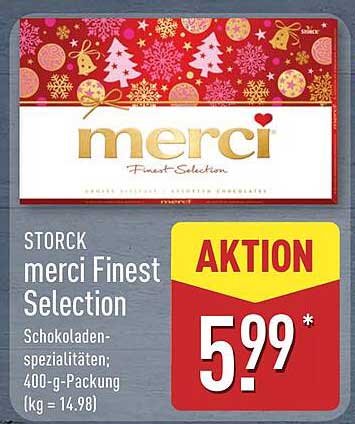 STORCK merci Finest Selection Schokoladenspezialitäten; 400-g-Packung (kg = 14,98)