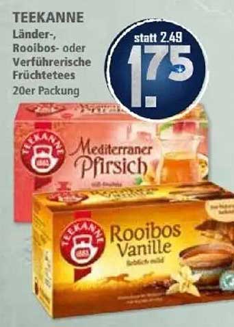 TEEKANNE Früchtetee - Mediterraner Pfirsich oder Rooibos Vanille 20er Packung