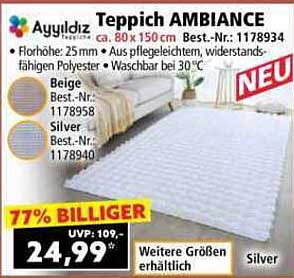 Teppich AMBIANCE – Pflegeleichter Komfort für Ihr Zuhause