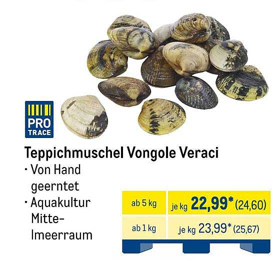 Teppichmuschel Vongole Veraci - Ab 1 kg für 23,99 €
