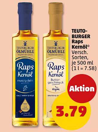 TEUTOBURGER Raps Kernelöle, 500 ml - Verschiedene Sorten