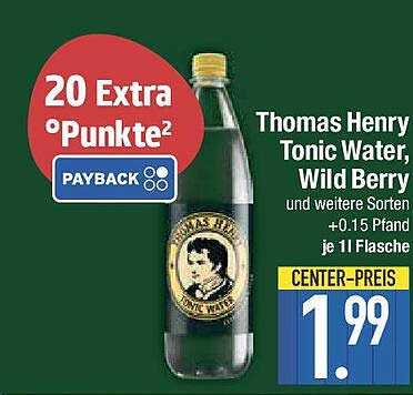 Thomas Henry Tonic Water, Wild Berry - 1,00 € günstiger