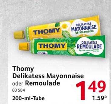 Thomy Delikatess Mayonnaise oder Remoulade 200-ml-Tube