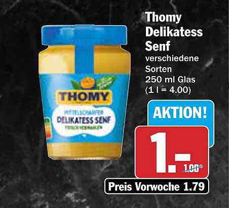 Thomy Delikatesse Senf 250 ml - Verschiedene Sorten