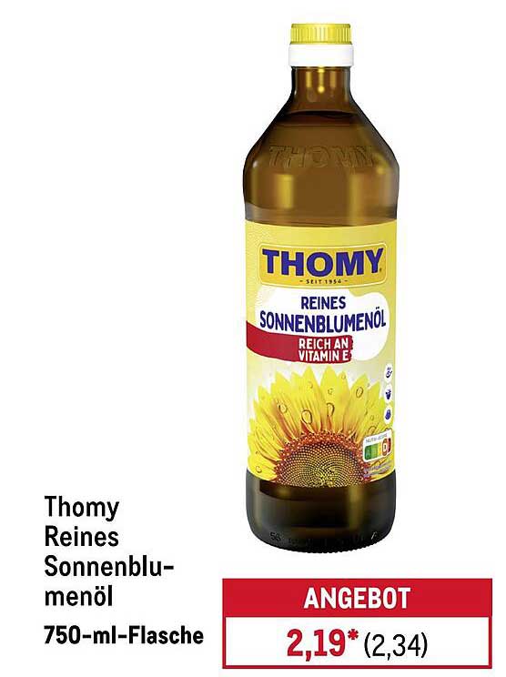 Thomy Reines Sonnenblumenöl 750-ml-Flasche