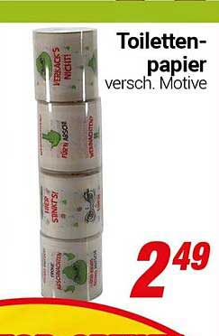Toilettenpapier mit verschiedenen Motiven