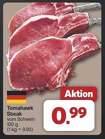 Tomahawk Steak vom Schwein 100 g - Aktion