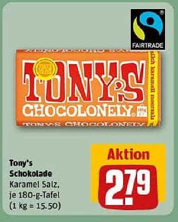 Tony's Schokolade Karamel Salz, je 180-g-Tafel