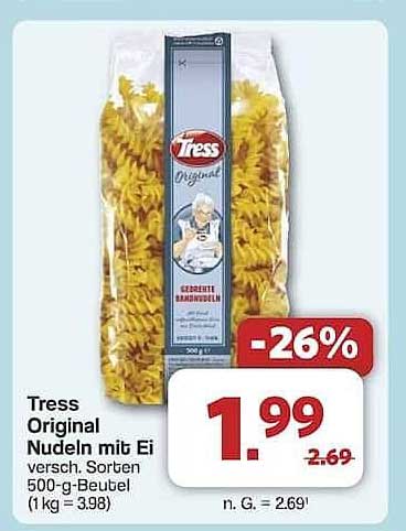 Tress Original Nudeln mit Ei - verschiedene Sorten