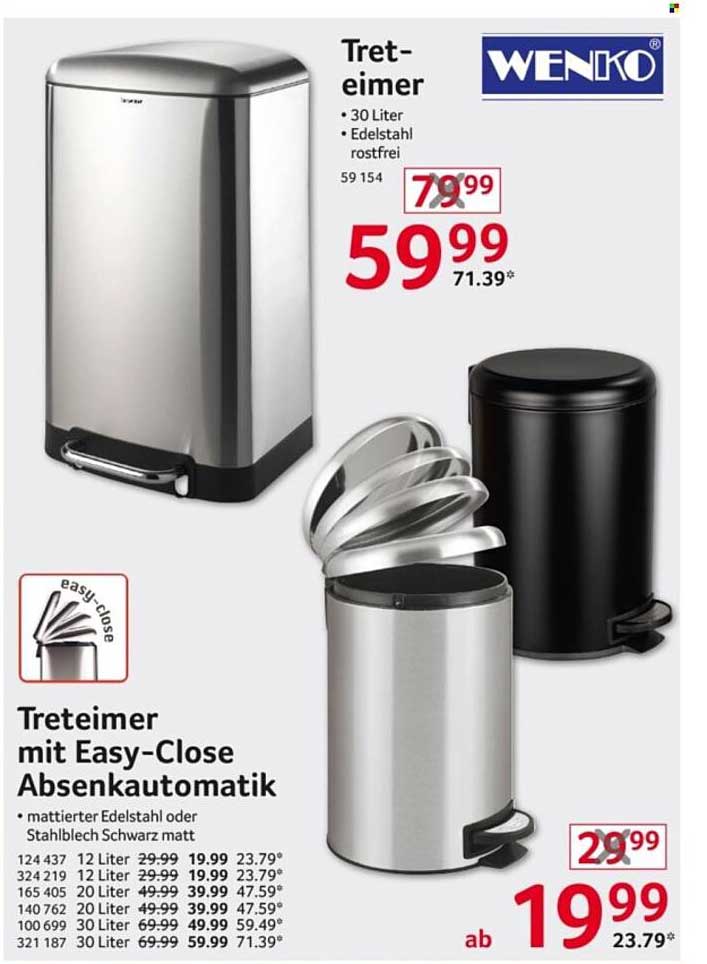 Treteimer mit Easy-Close Absenkautomatik