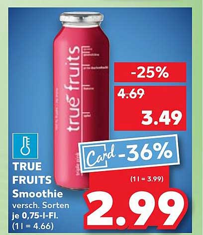 TRUE FRUITS Smoothie verschiedene Sorten 0,75 l