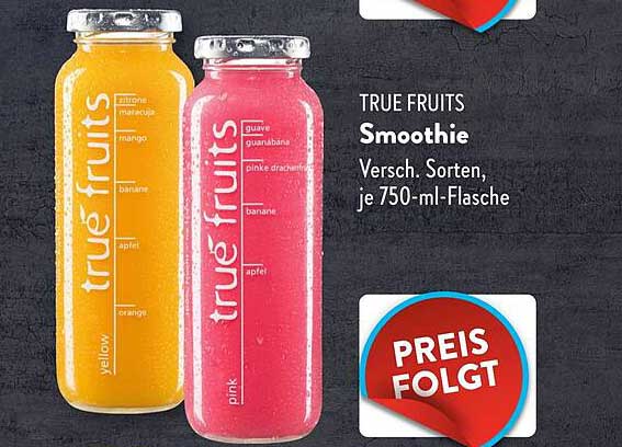 TRUE FRUITS Smoothie - Verschiedene Sorten, je 750-ml-Flasche