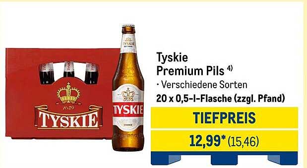 Tyskie Premium Pils - 20 x 0,5 l-Flasche