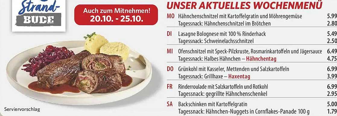 Unser Aktuelles Wochenmenü vom 20.10. bis 25.10.