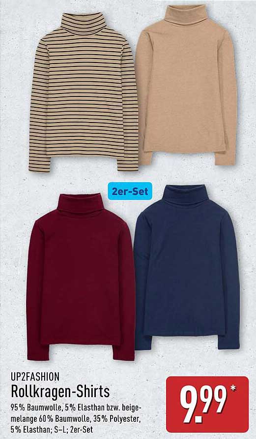 UP2FASHION Rollkragen-Shirts 2er-Set