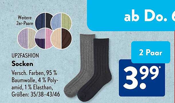 UP2FASHION Socken - 2 Paar für nur 3,99€