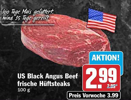 US Black Angus Beef frische Hüftsteaks