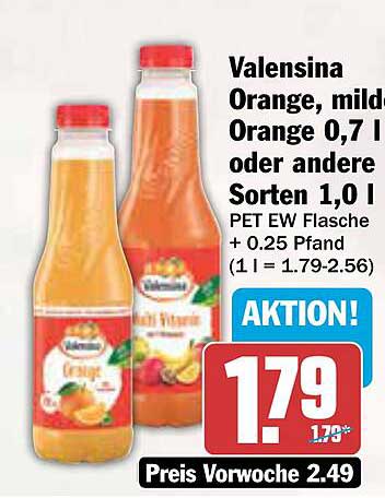Valensina Orange, mild 0,7 l oder andere Sorten 1,0 l