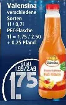 Valensina verschiedene Sorten 1l / 0,7l PET-Flasche