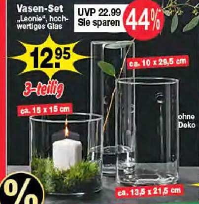 Vasen-Set „Leonie“ – 3-teiliges Set aus hochwertigem Glas