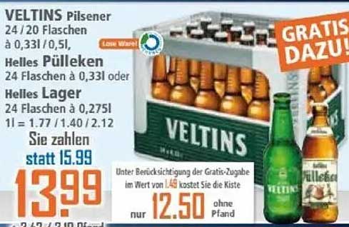 VELTINS Pilsener 24/20 Flaschen à 0,33l/0,5l