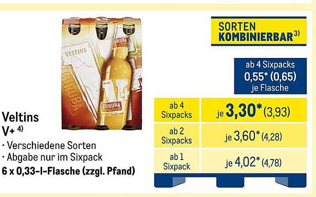 Veltins Sixpacks – Verschiedene Sorten, Abgabe nur im Sixpack