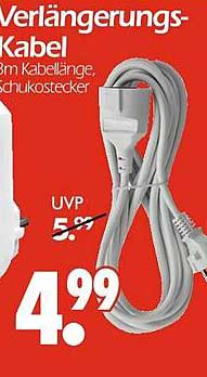 Verlängerungskabel 3m mit Schukostecker