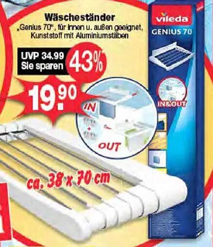 Vileda Wäscheständer Genius 70 für Innen und Außen