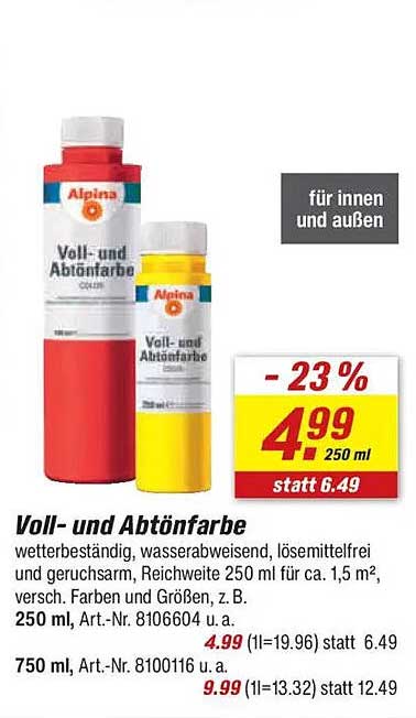 Voll- und Abtönfarbe 250 ml von Alpina