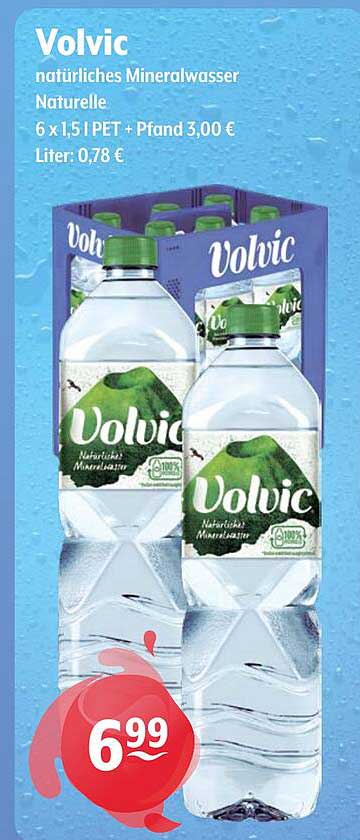 Volvic natürliches Mineralwasser 6 x 1,5 l PET + Pfand 3,00 €