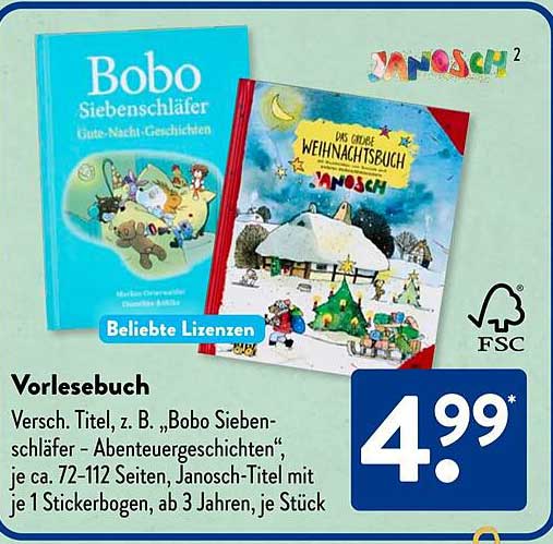Vorlesebuch - Verschiedene Titel, z. B. "Bobo Siebenschläfer"