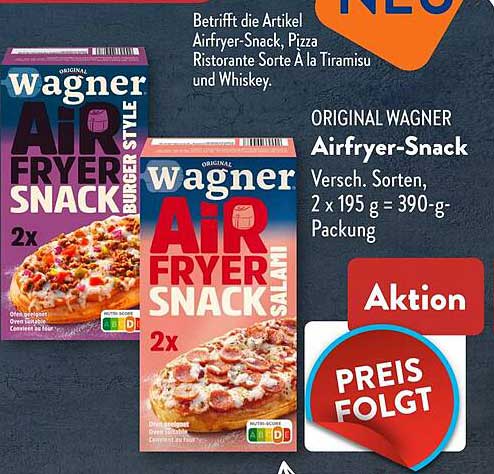 Wagner Airfryer-Snack - Verschiedene Sorten 2x195g
