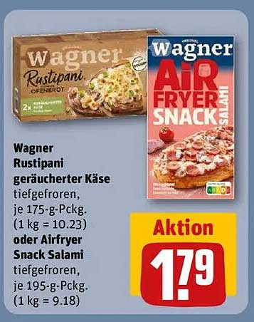 Wagner Rustipani geräucherter Käse oder Airfryer Snack Salami