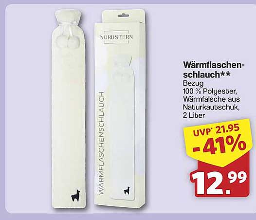 Wärmflaschenschlauch - 100 % Polyester, 2 Liter