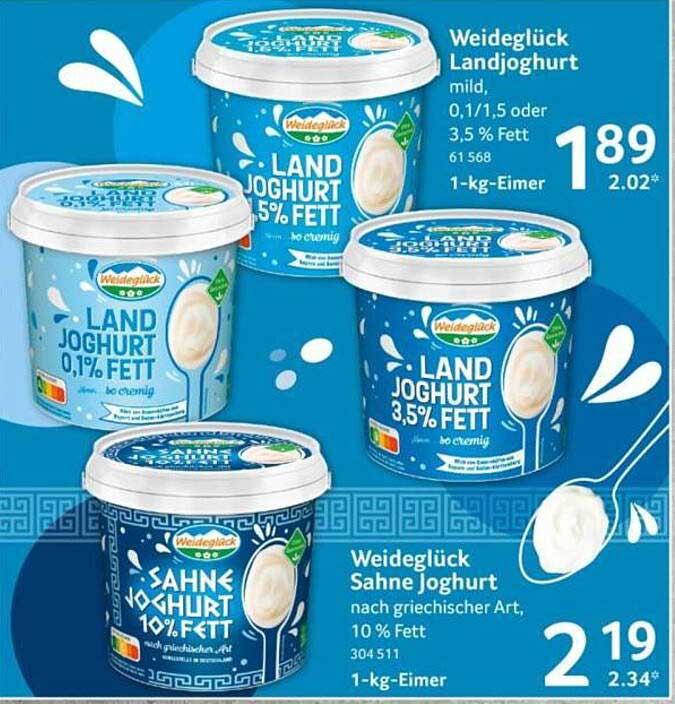 Weideglück Landjoghurt 0,1% Fett, 1-kg-Eimer