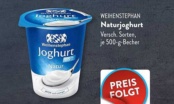WEIHENSTEPHAN Naturjoghurt - Verschiedene Sorten, je 500-g-Becher