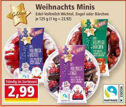 Weihnachts Minis Edel-Vollmilch Wichtel, Engel oder Bären je 125 g