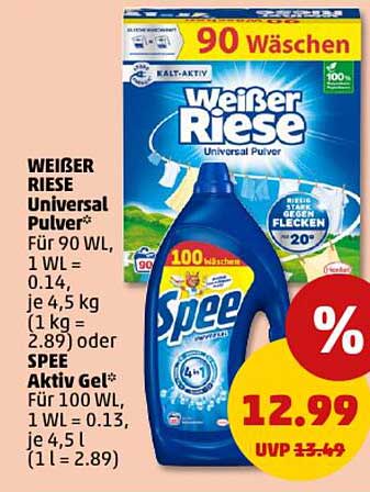 WEISSER RIESE Universal Pulver 4,5 kg für 12,99 €