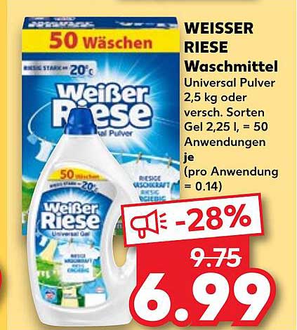 WEISSER RIESE Waschmittel Universal Pulver 2,5 kg