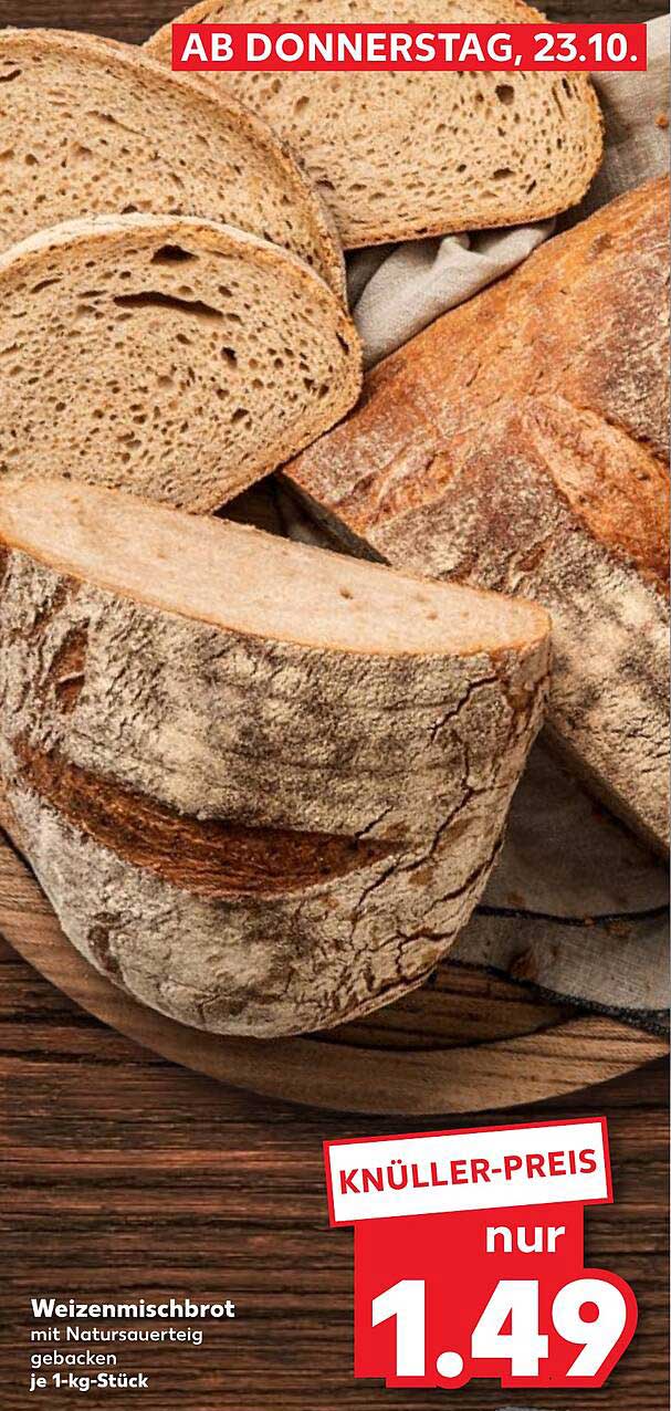 Weizenmischbrot mit Natursauerteig, je 1-kg-Stück