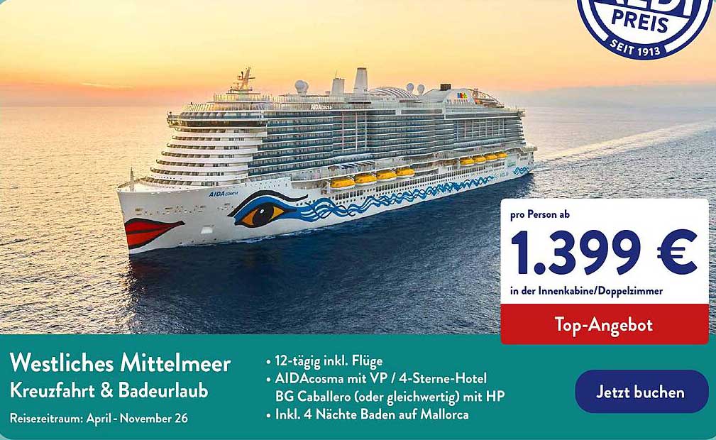 Westliches Mittelmeer Kreuzfahrt & Badeurlaub