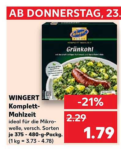 WINGERT Komplett-Mahlzeit Grünkohl mit deftigen Saitenwürsten