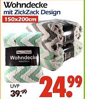 Wohndecke mit ZickZack Design 150x200cm