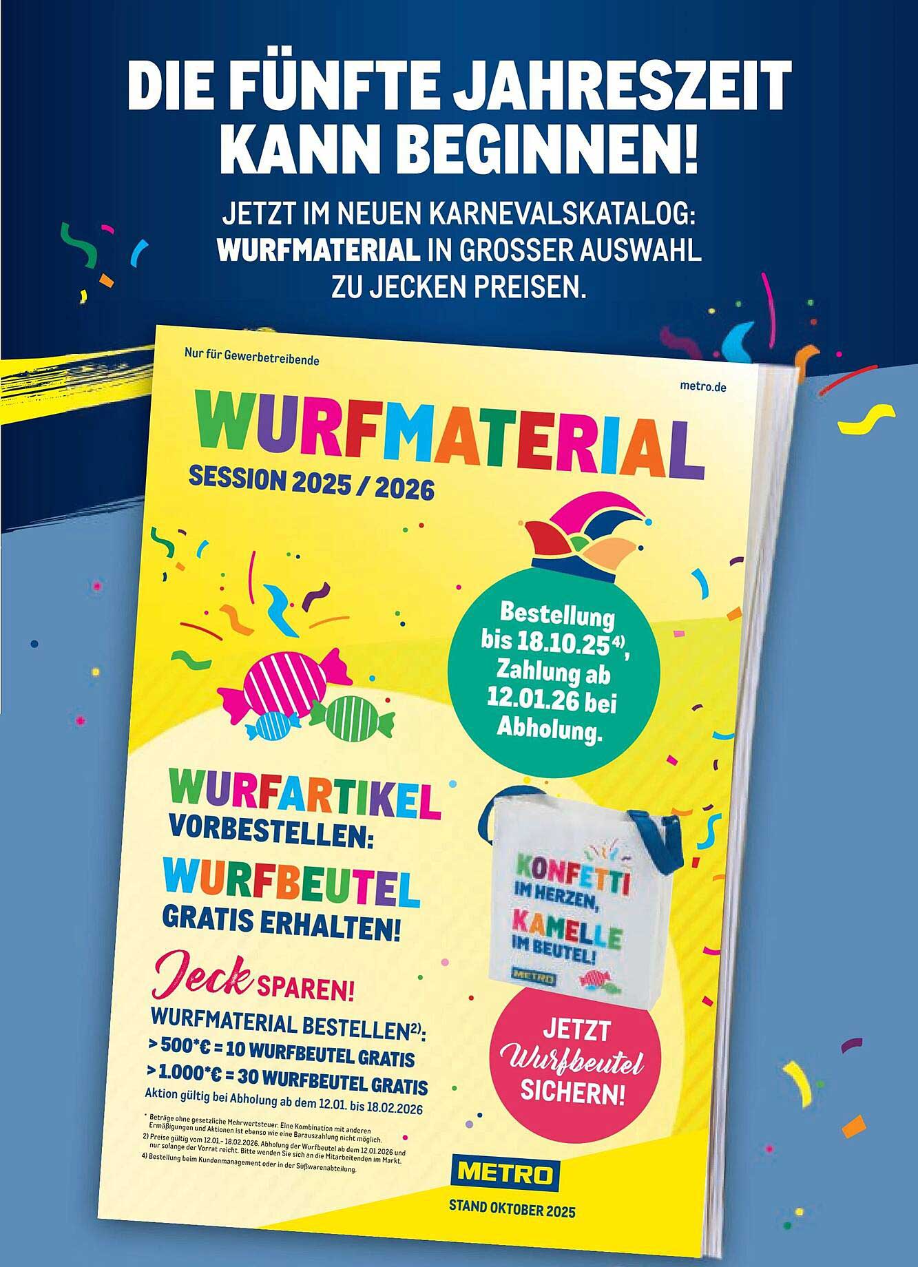 Wurfmaterial für die fünfte Jahreszeit – Karnevalsession 2025/2026
