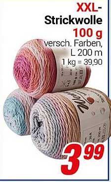 XXL-Strickwolle 100 g - verschiedene Farben