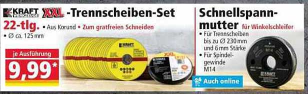 XXL-Trennscheiben-Set 22-tlg. aus Korund zum gratfreien Schneiden