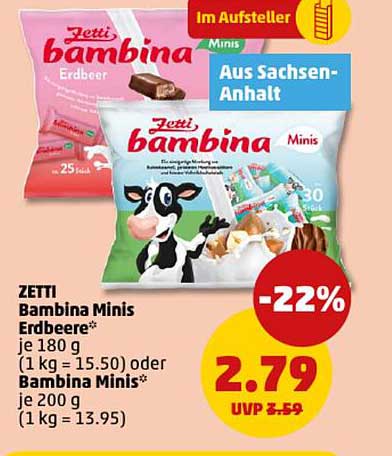 ZETTI Bambina Minis Erdbeere - Leckere Snacks für Groß und Klein