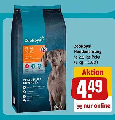 ZooRoyal Hundenahrung je 2,5-kg-Packung (1 kg = 1,80)